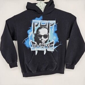 Pop Smoke Hoodie Mens Medium Hip Hop Sweatshirt Jacket Black King Of New York